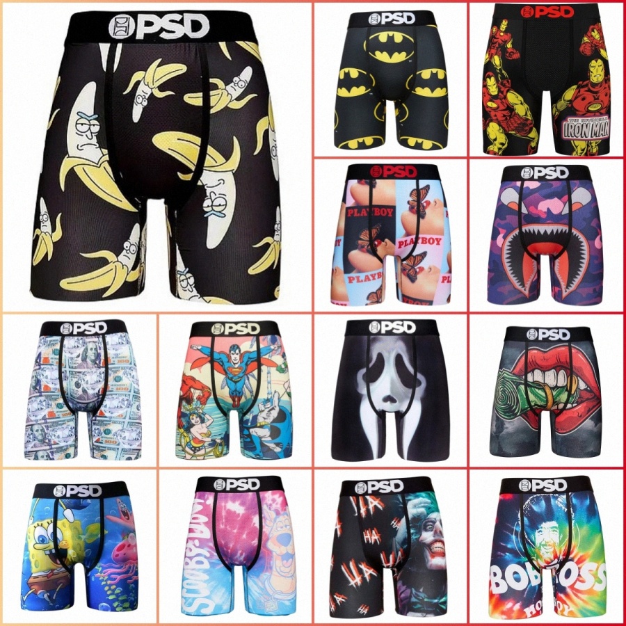 Designer Men Underwear Printed Long Leg Boxer Briefs Quick Dry Breathable Mesh Fabric Elastic Waistband Letter Design Anti Chafe Legs