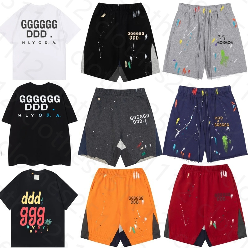 shorts men designer t shirt mens short men shirts deigner tshirt cotton man shirts graffiti letter print vintage washed Shorts sports casual loos-image-1106275090