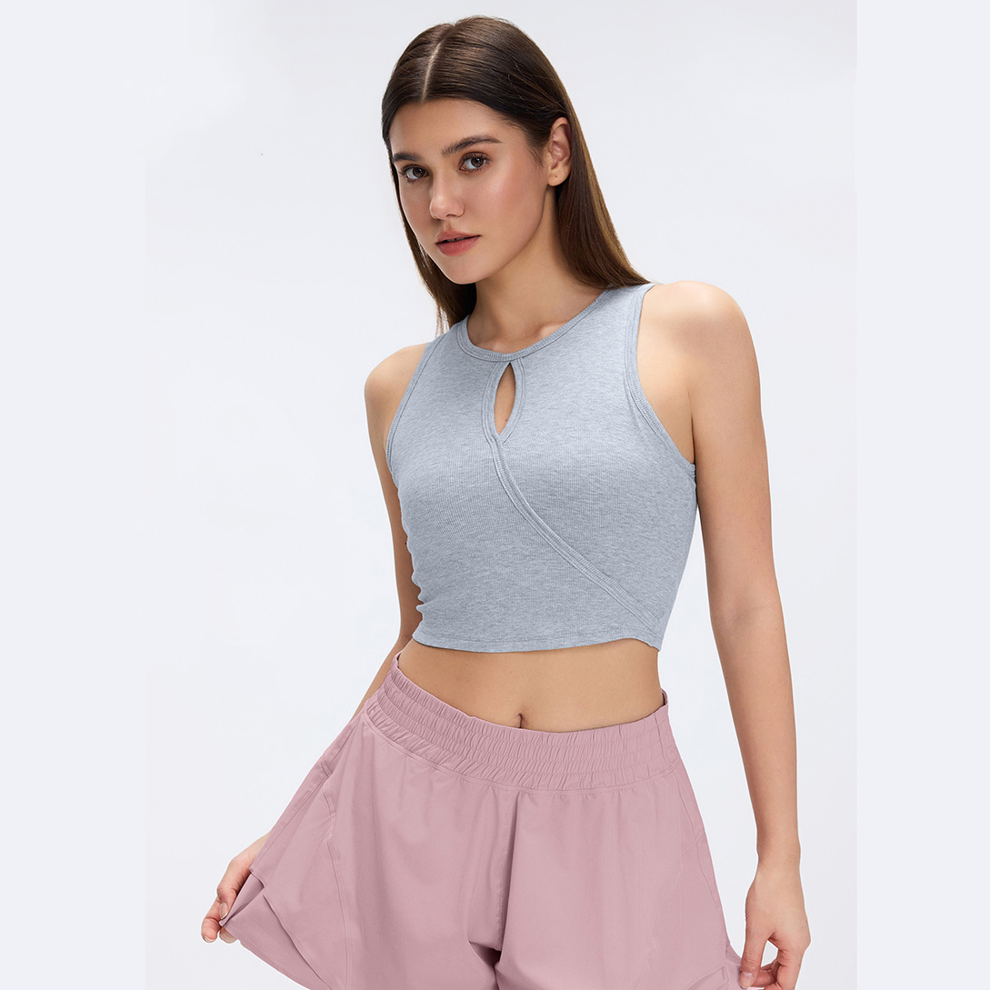 L-3543 Womens Running Sports Vest yoga bra Sports Bra for women sport T-shirt Sleeveless Top with chest pad half-length outdoor slim Gym Vest Mod-image-631657563