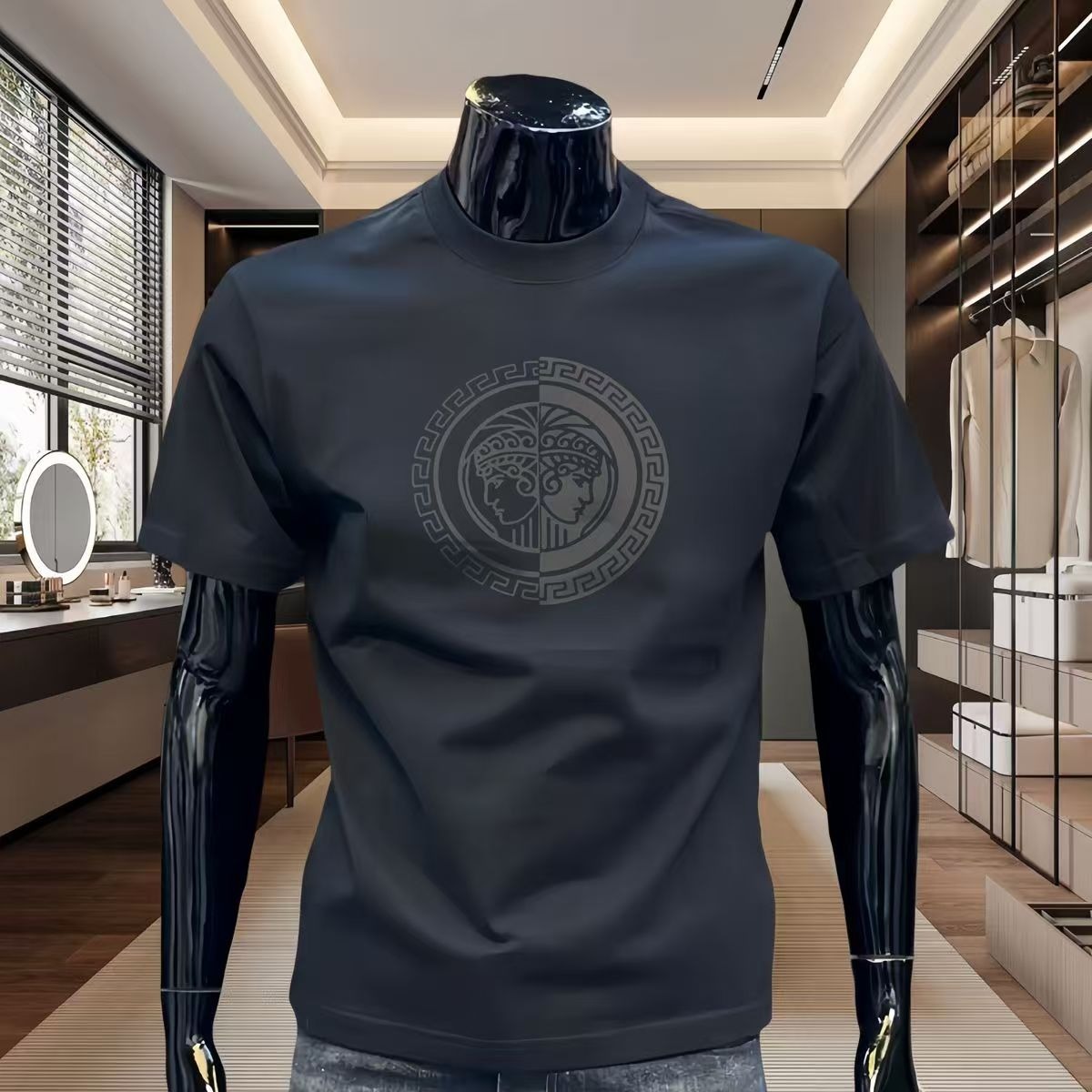 2026 New Season Fashion Designer Men's Crew Neck T-shirt Spring Summer Sporty Light Luxury Versatile Casual