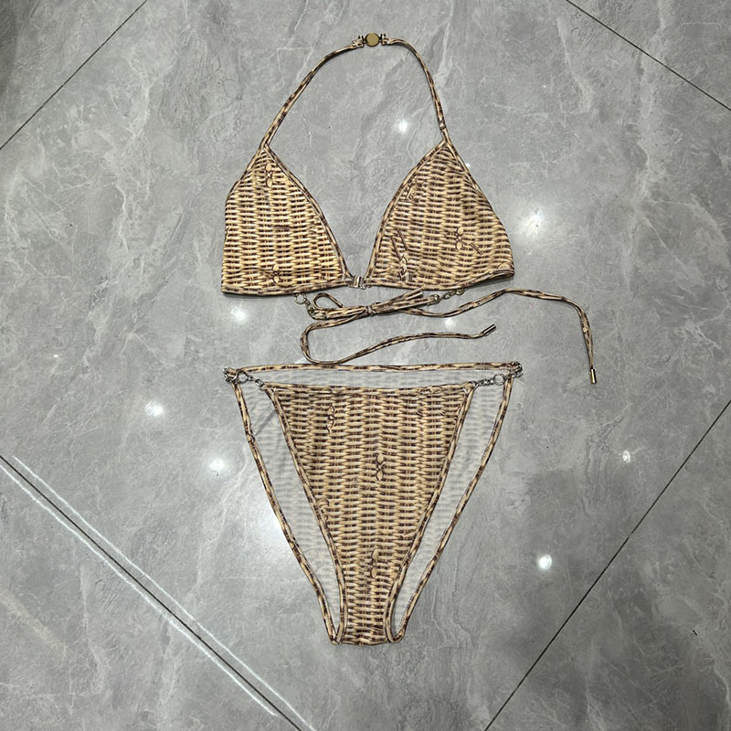 Ensemble de sous-vêtements dos nu maillot de bain fendu femmes élégant maillot de bain vacances plage luxe ensemble de bikinis maigres