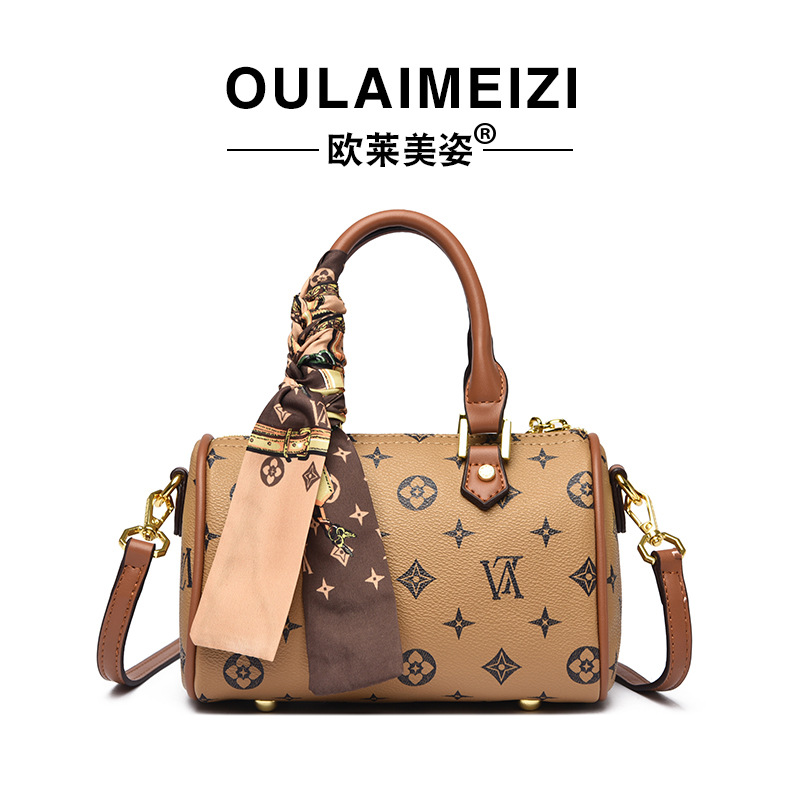 OULAIMEIZI 2026 New trendy luxury classic printed designer Boston bag hot selling versatile single shoulder cross body bag for women