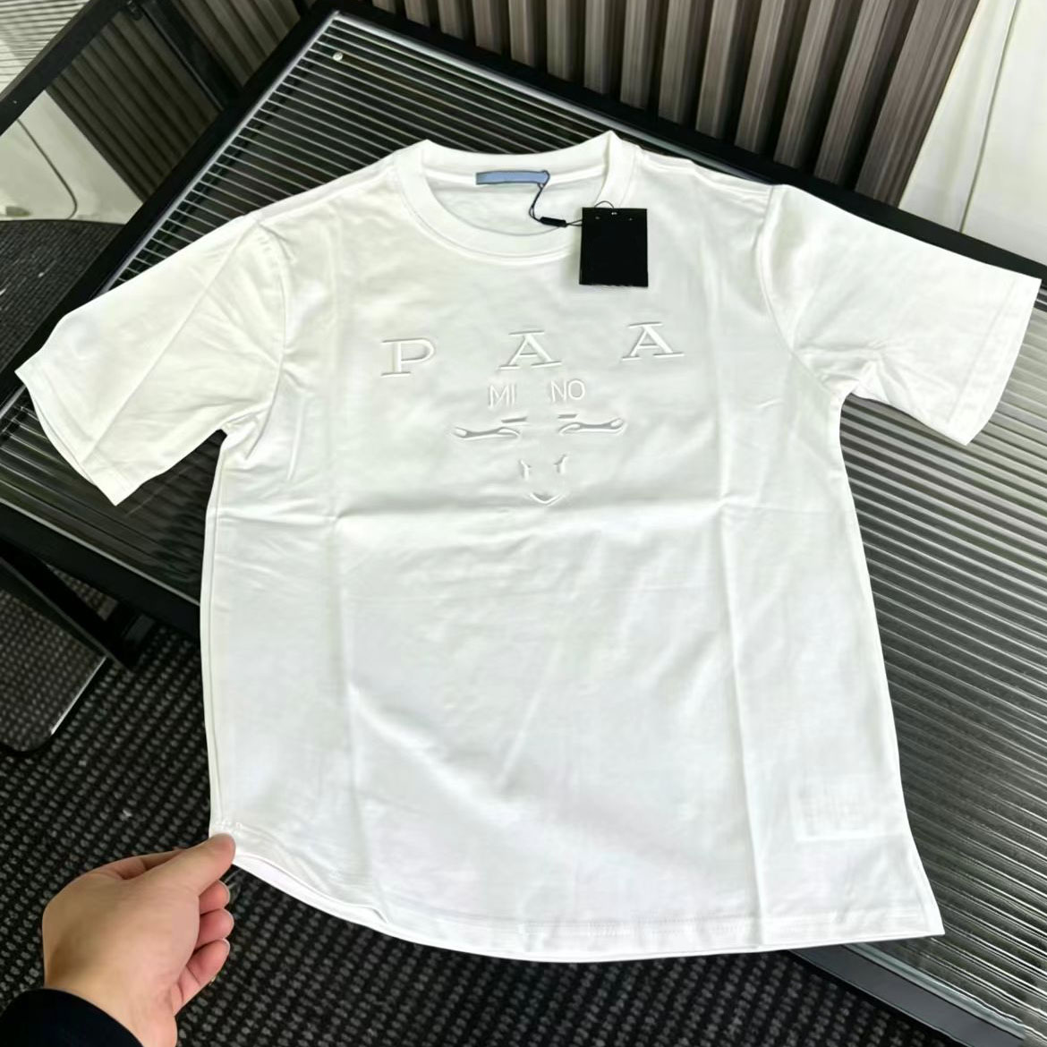 High-end pure cotton short-sleeved T-shirt for men, new fashion brand summer loose-fit printed top, trendy streetwear size S-5X