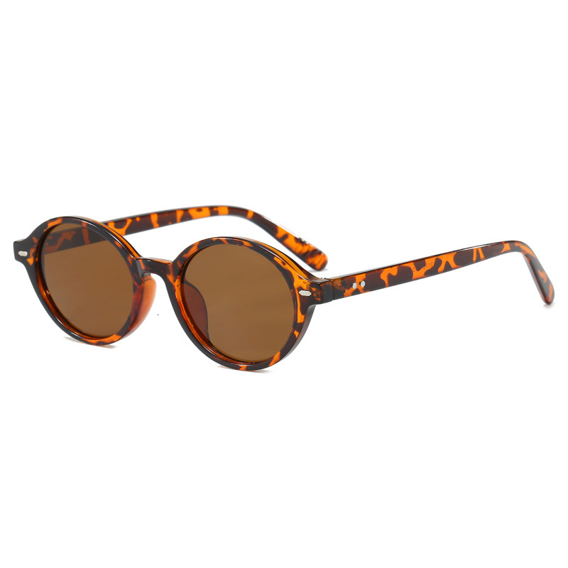 High Street outdoor World Cup New Vintage Round-Frame Sunglasses Versatile, Trendy High-End Glasses 90s Style Oval Glasses, Multi-Color Eyewear f
