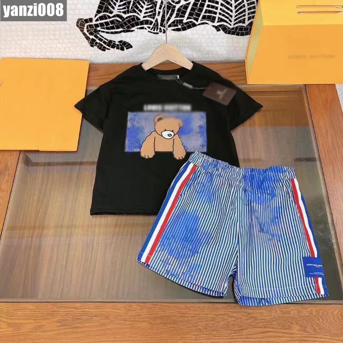 Designer Kids Clothes Sets Toddler Kids Boy Girls Clothes Summer Girls Short Sleeve T-shirt Shorts 2PCS/Set Brand Kids Designer Tracksuit Boy Clo-image-1106414984