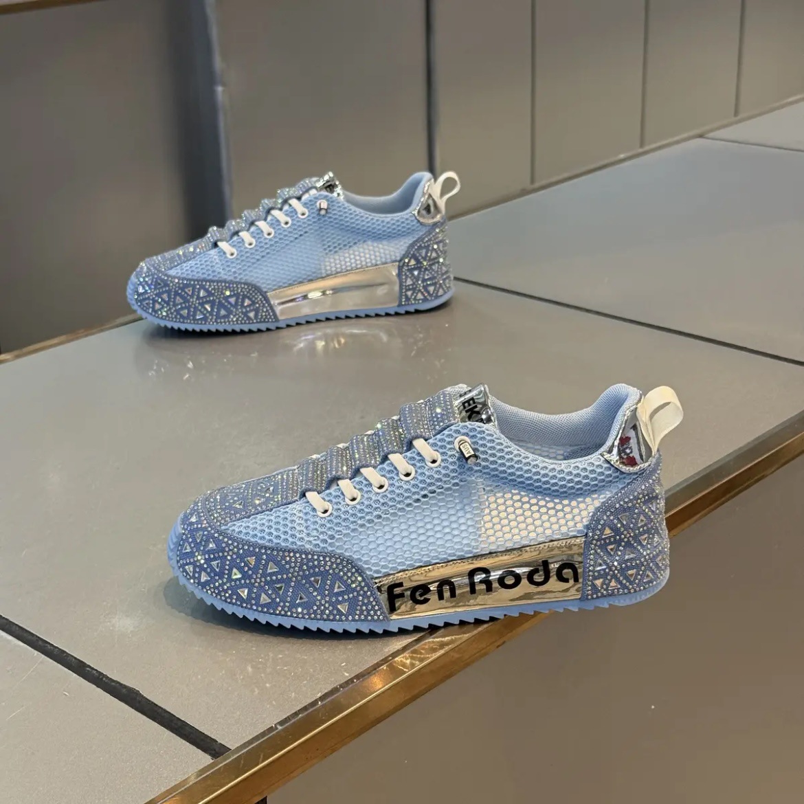 Luxury shoes 2026 New Slip On Rhinestone Chunky Dad Shoes for Men, Low Top Breathable Mesh Platform Height Increasing Versatile Casual Sneakers