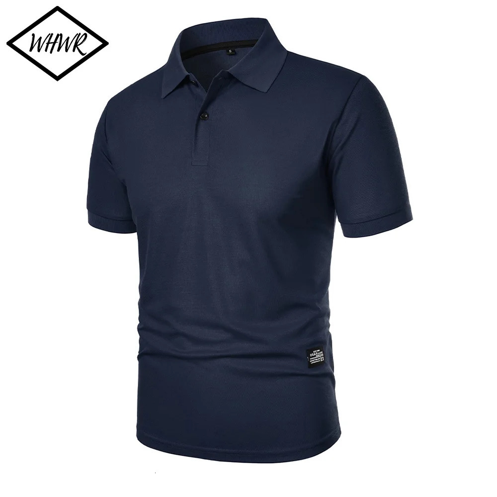 Summer Solid Color Polo Shirt Mens Short Sleeve Classic Button Tshirts Lapel Lightweight Streetwear Sport Casual Tops 260514