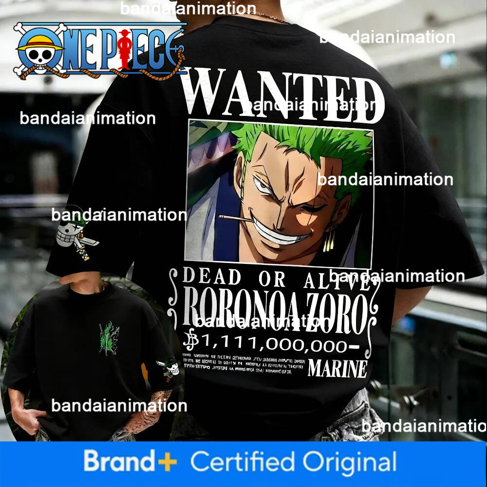 Unisex Cotton T-Shirt ONE PIECE Roronoa Zoro 2026 Summer New Product Harajuku Anime Printed Loose Parent Child Short Sleeve