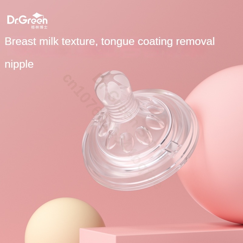 Dr.Green Wide Mouth 5CM S/M/Cross hole Nipple Bottle nipple safe silicone material soft texture Suitable for 0-12 years old babies-image-1106138755