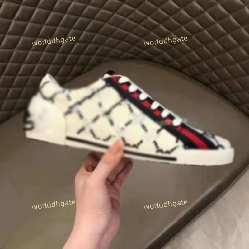 2026 Luxury brand men's sneakers low top printed design mesh casual shoes classic fashion printed small white shoes