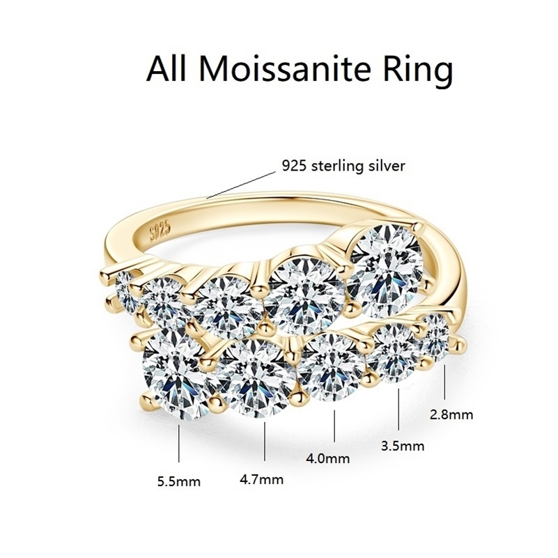Anziw 925 Silver Rings Woman Bands 10 Stones 326cttw Sparkling Diamond Twist Shank Wedding Ring Engagement Jewelry 260515BJ