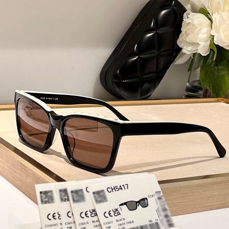 Womens Vintage Square Designer Sunglasses Ch5417 Men High quality luxury sunglasses Classic Glasses UV400 Outdoor casual protection