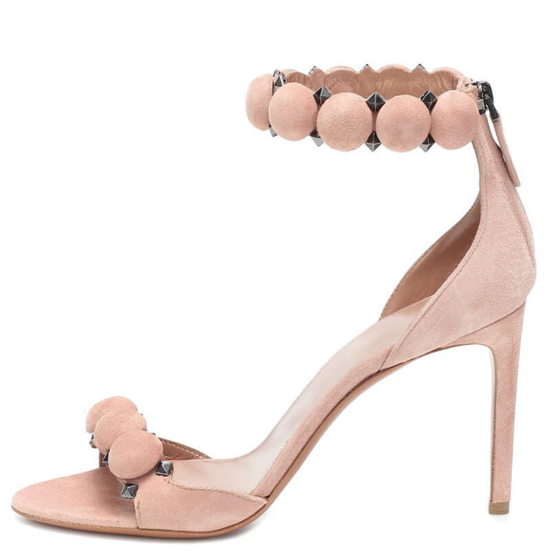 New 2026 Spring New Fashionable European And American Plus Size Round Toe Strap High Heel Women S Sandals Foreign