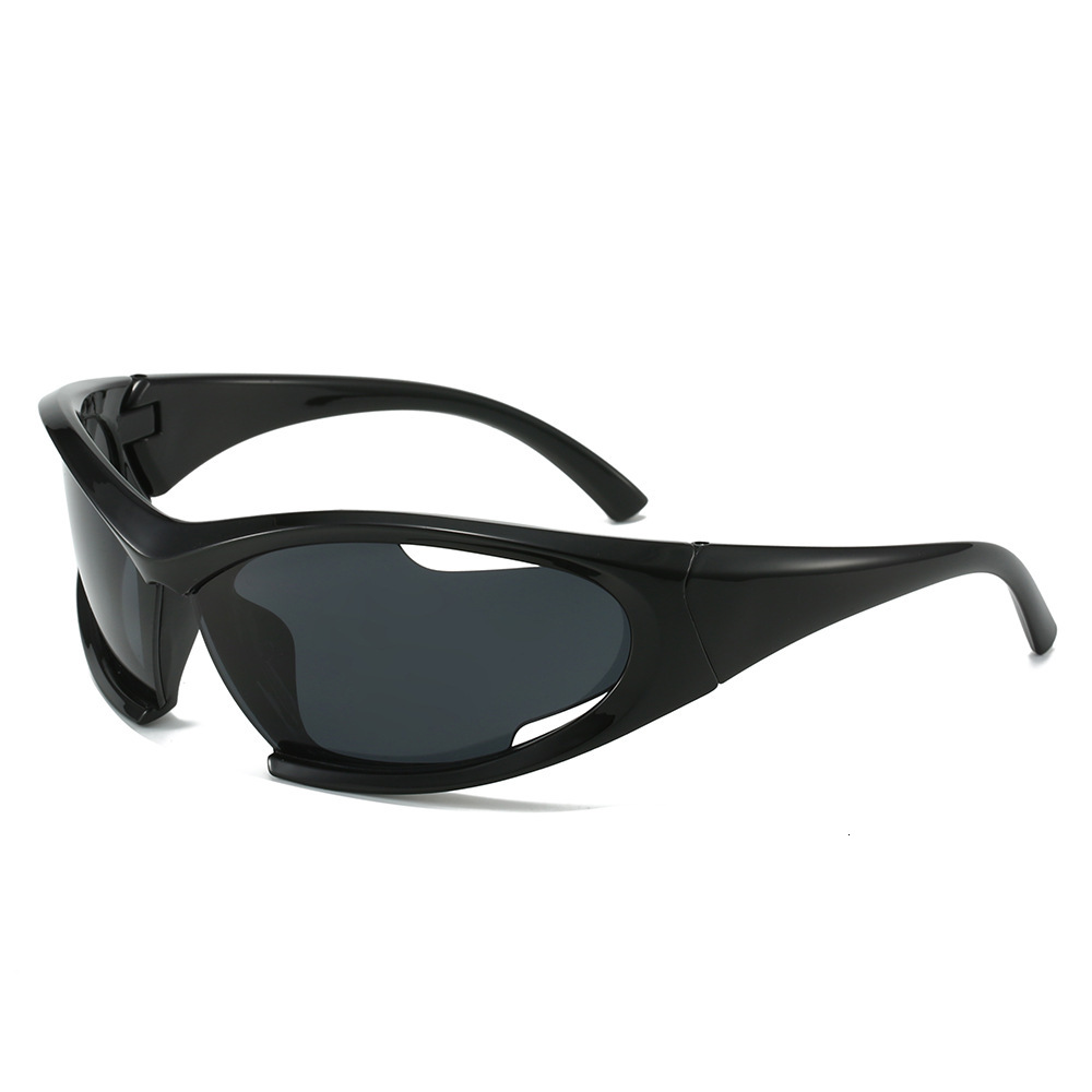High Quality New Sports Women Irregular Hollow Glasses Y2K Trendy Internet Celebrity Street Style Cycling Sunglasses for Men