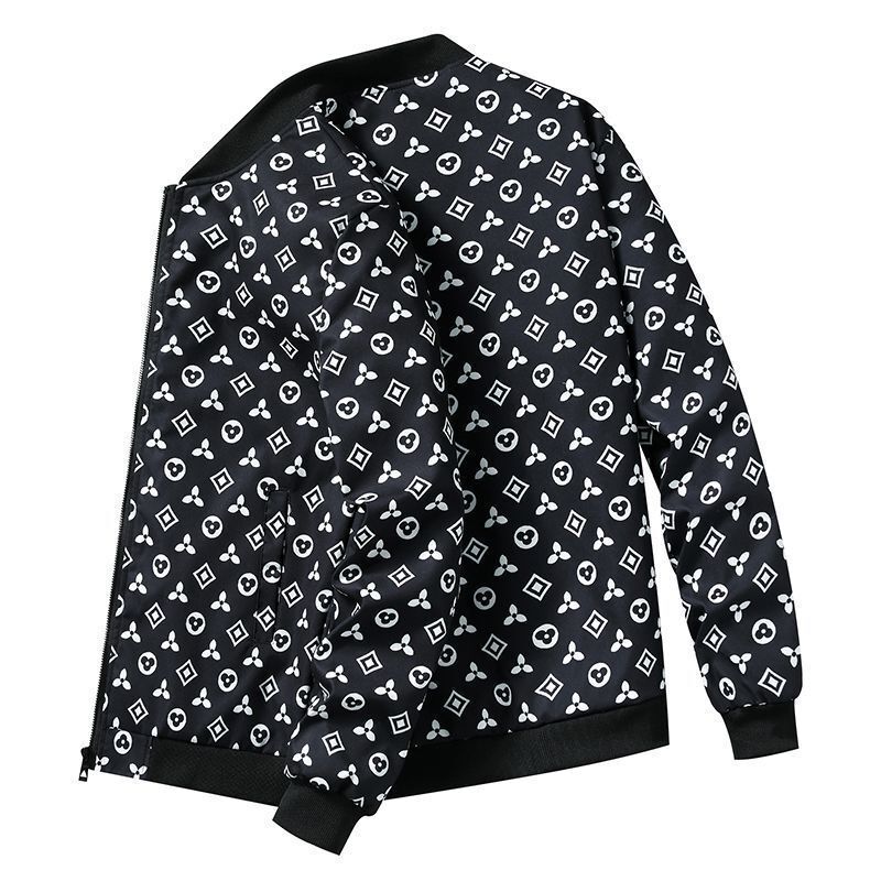 Designer Men's trendy brand jacket new fashionable print stand up collar spring and autumn casual youth baseball Korean style top af c8
