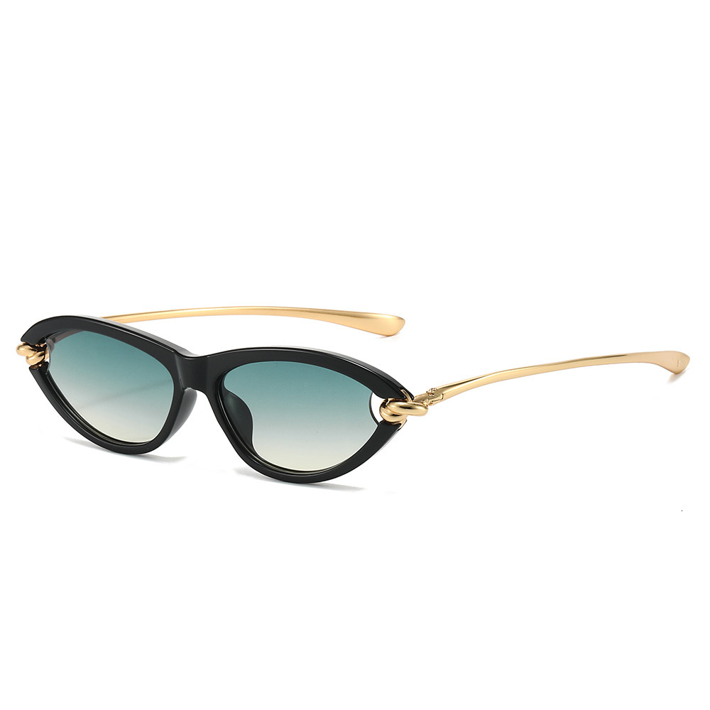 High Quality New Summer Cat Eye Women's Metal PC Versatile Knot Internet Celebrity Street Outdoor Photo Sunglasses