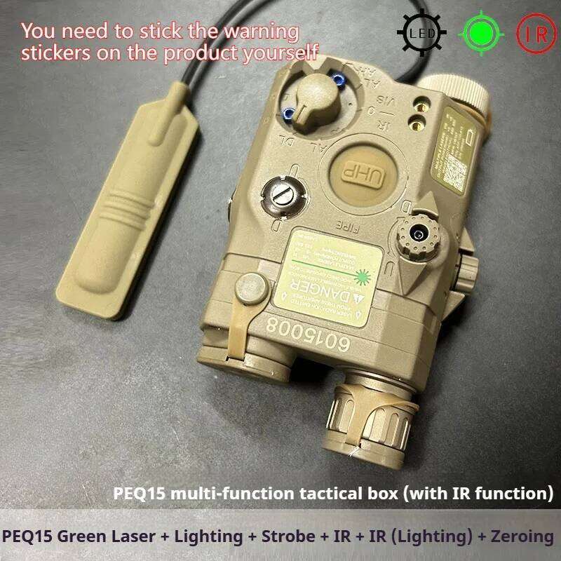 Tactical Airsoft PEQ-15 PEQ15 LA5C Red Dot Green Blue IR Fill Laser Indicator Weapon Scout Light LED Strobe Flashlight PEQ J260515