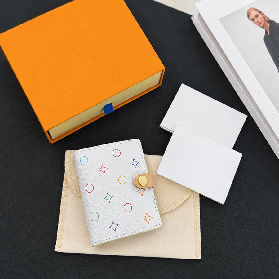 Pochette à clés classique, portefeuilles à clés, porte-cartes élégant avec petit miroir, papier de luxe absorbant l'huile, lettre et fleur imprim