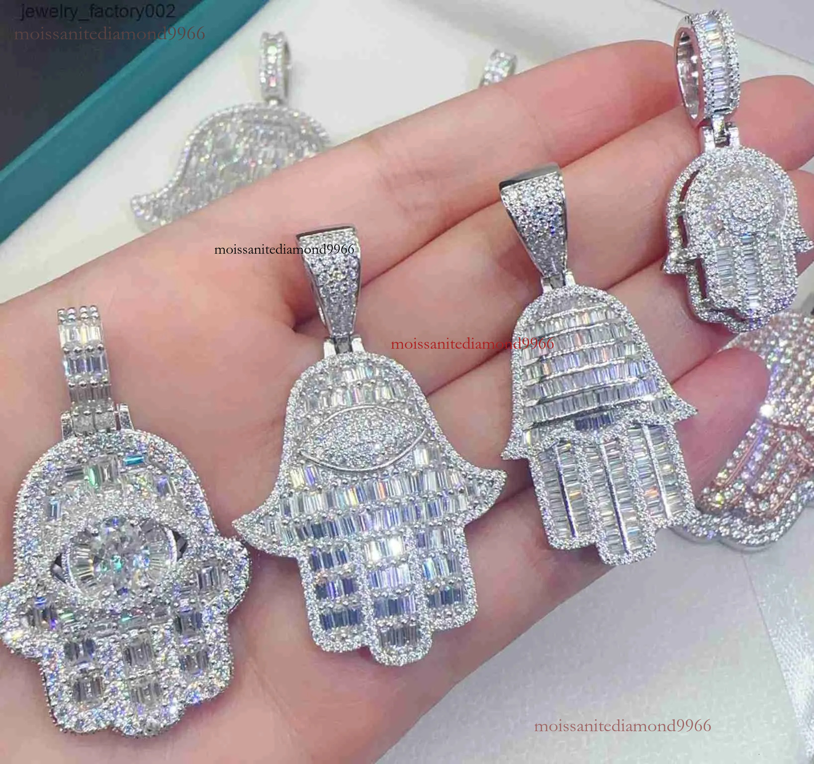 Hip Hop Jewelry Sterling Silver VVS Moissanite Chilled Pendant for men passed the Diamond test with GRA Certificate