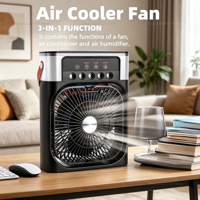 Portable 3in1 Air Humidifier Cooling USB fan Water mist Small refrigeration conditioner Mini Cooled Silent Cooler y260514banjia