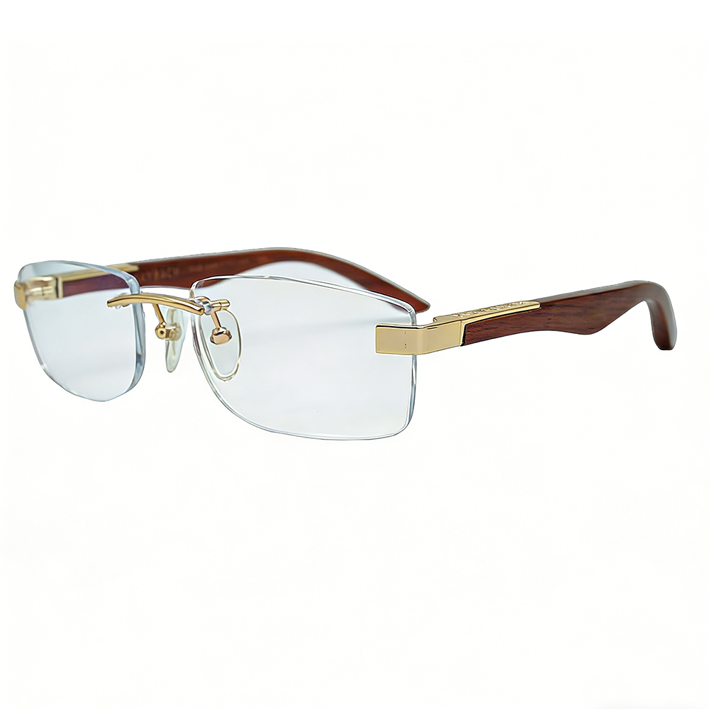 Luxury Natural Buffalo Horn Rimless Sunglasses Men Classic Business Driving Shades UV400 Protection High End Fashion Eyewear