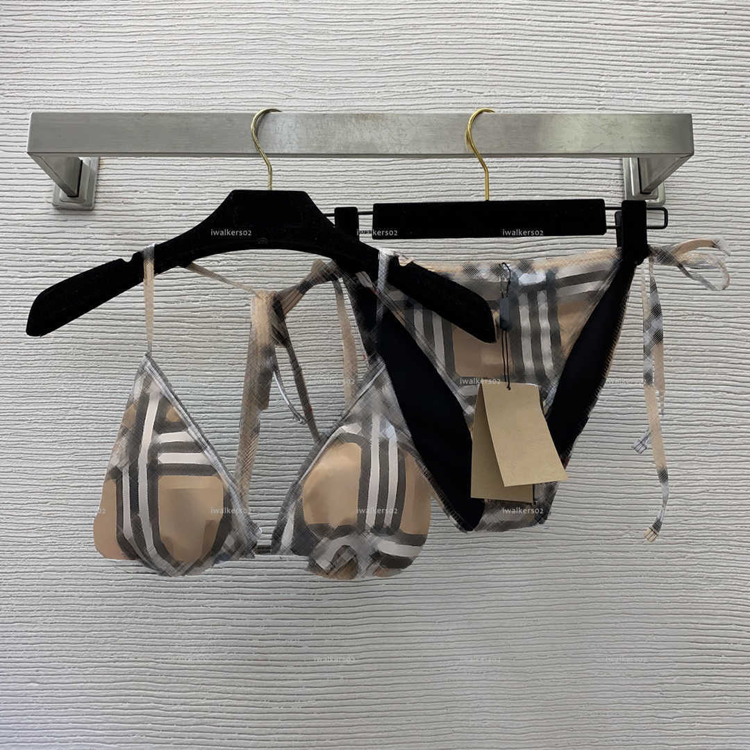 Classics split-body set women swimsuit summer lady bikini women designer clothes hanging neck triangle cup underwear+sexy triangle underwear A615-image-1106330821