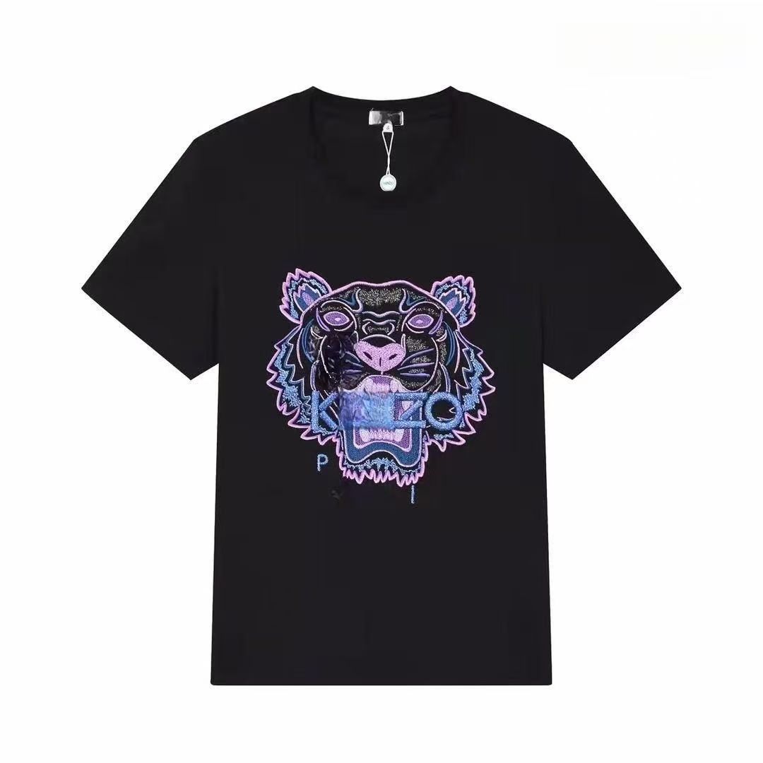 Fashion Designer Mens Womens Clothing Tshirts Breathable Tee Shirt Graphic Short Sleeve Crew Neck Trendy Shirts Harajuku Cotton Embroidery Tiger Men