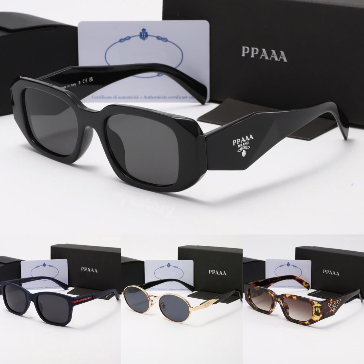 Retro Y2K Geometric Triangle Eyewear Metal Rimless Acetate Frame Rectangle Oval Cat Eye Sunglasses UV400 Anti Glare Luxury Fashion Shades for Daily