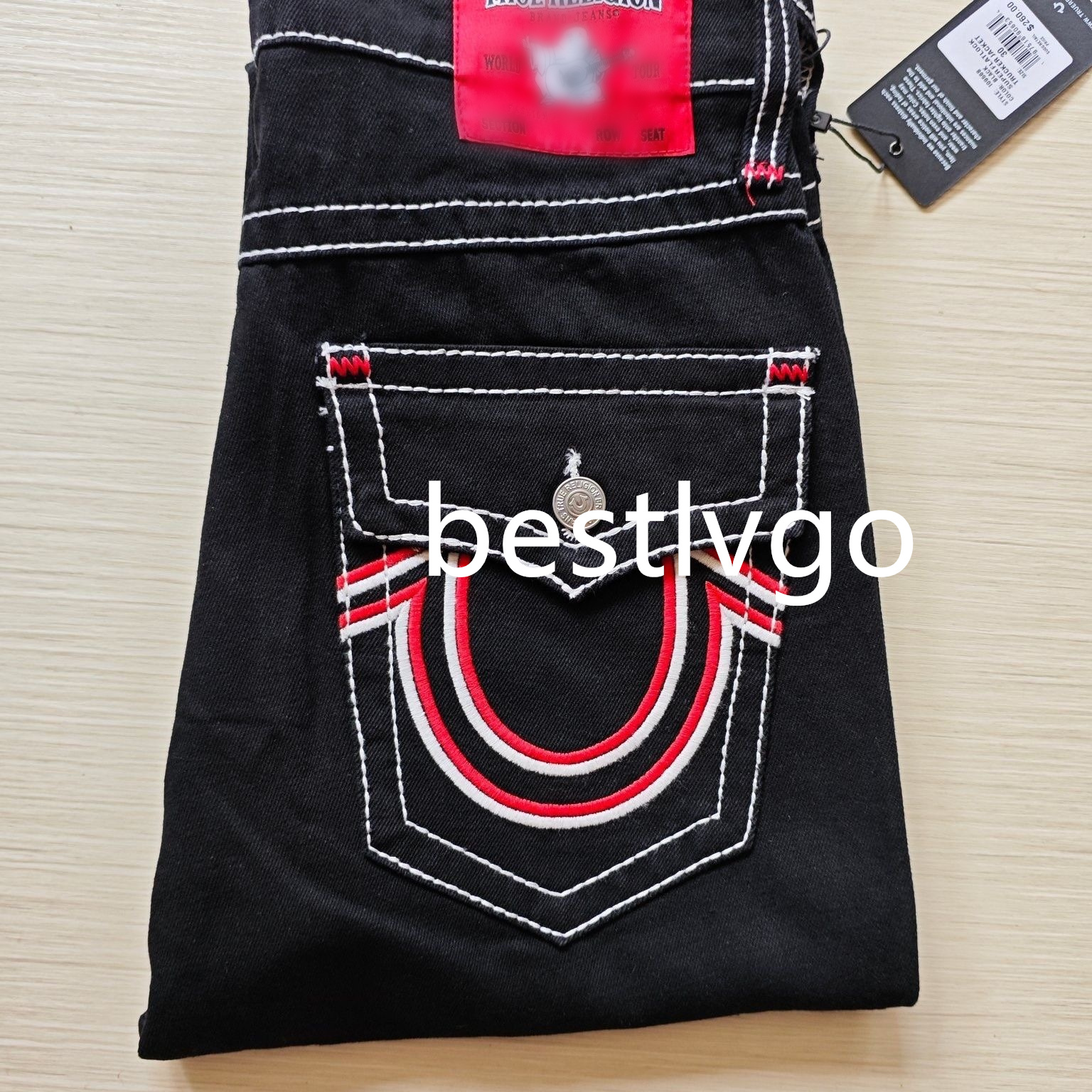 Designer jeans men jeans True Relgionly Jeans Man Pant Cowboy Riding Denim Jeans Gray Same Spring Black Burnt Wool Crushed True Religionjeans hig-image-777552709
