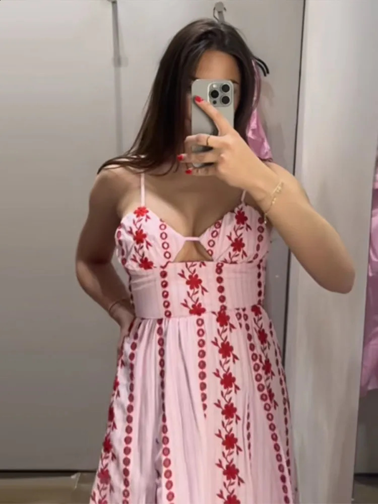 Sleeveless Womens Floral Print Maxi Dress Spaghetti Strap Sweetheart Neck Flowy Boho Vacation Dresses Summer Cute Wear 260516BJ