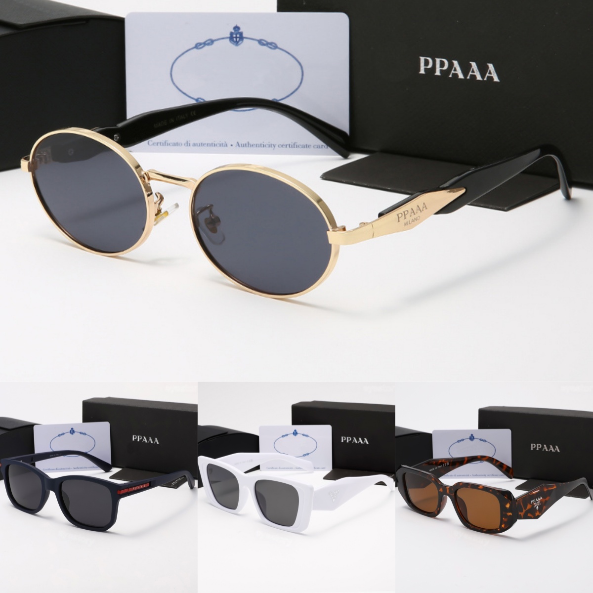 Metal Rimless Triangle Acetate Frame Rectangle Oval Cat Eye Shades Retro Y2K Aesthetic UV400 Protection Luxury Designer Style Fashion Eyewear for Me