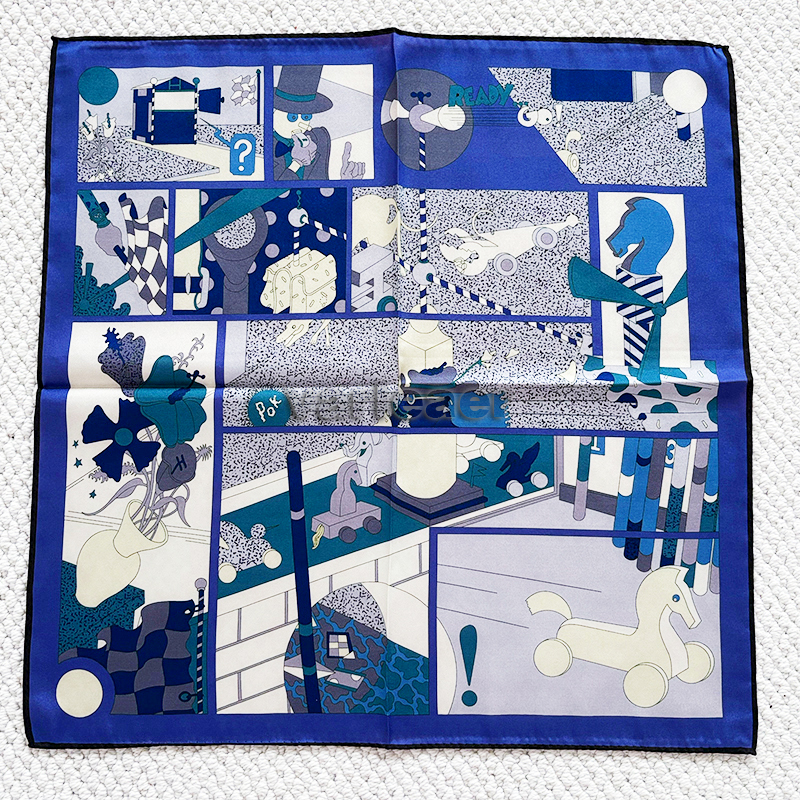 Écharpe en sergé à deux faces 53CM pour femmes, ourlets roulés, Bandanas carrés, châles en soie, printemps et été, foulards pour cheveux, accesso