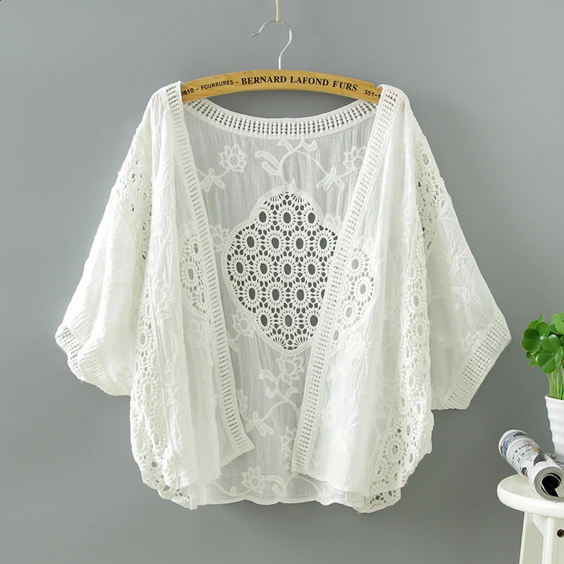 Summer Lace Short Outerwear Womens Shawl UV Protection Vest Top Thin Knitted Cardigan Open Front n Versatile Style 260516BJ