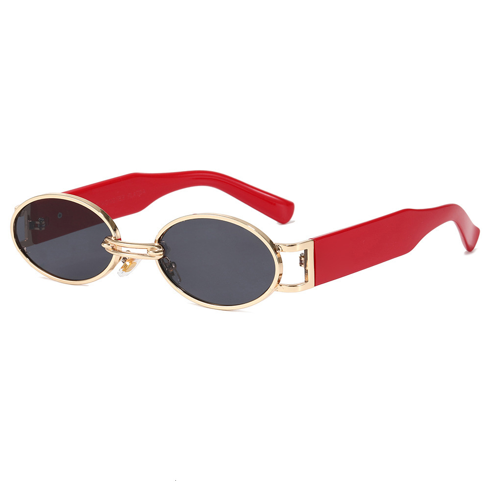 Elite High Street outdoor Y2K Vintage Oval Sunglasses Unisex UV400 Metal Frame Retro Small Circle Shades Ins Street Fashion Eyewear for Party Outdoo