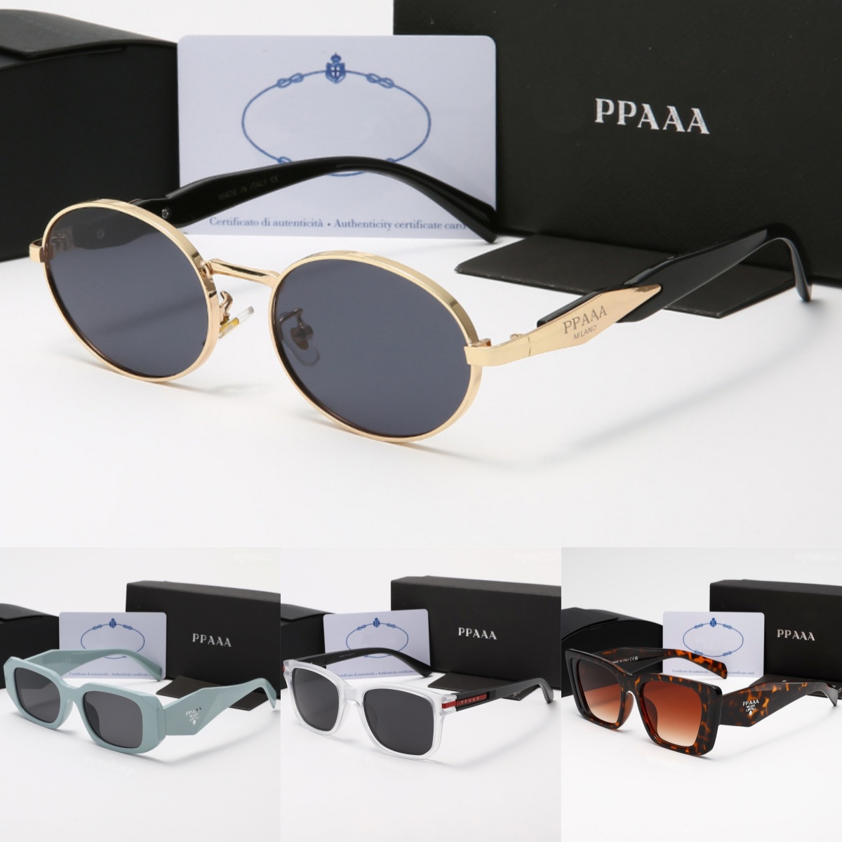 Retro Y2K Geometric Shades Unisex Rectangle Oval Cat Eye Metal Rimless Triangle Acetate Frame UV400 Anti UV Luxury Fashion Stylish Eyewear for Trave