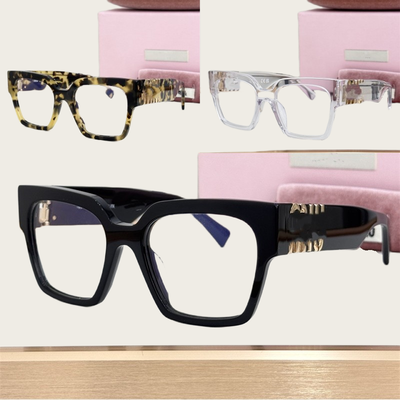 Glimpse Designer Glasses Glasses Rectangle Glasses Lunette De Soleil Femme Mens Transparent Full Frame Letter Metal Solid Color Glasses MU Eyeglasse
