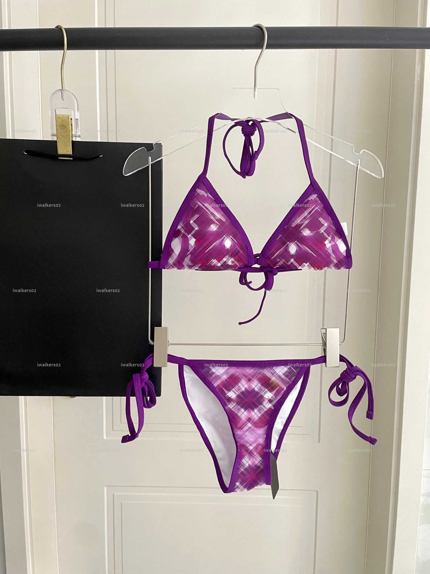 Classics split-body set women swimsuit summer lady bikini women designer clothes letter tie underwear+triangular shorts A648X13N239-image-1106330679
