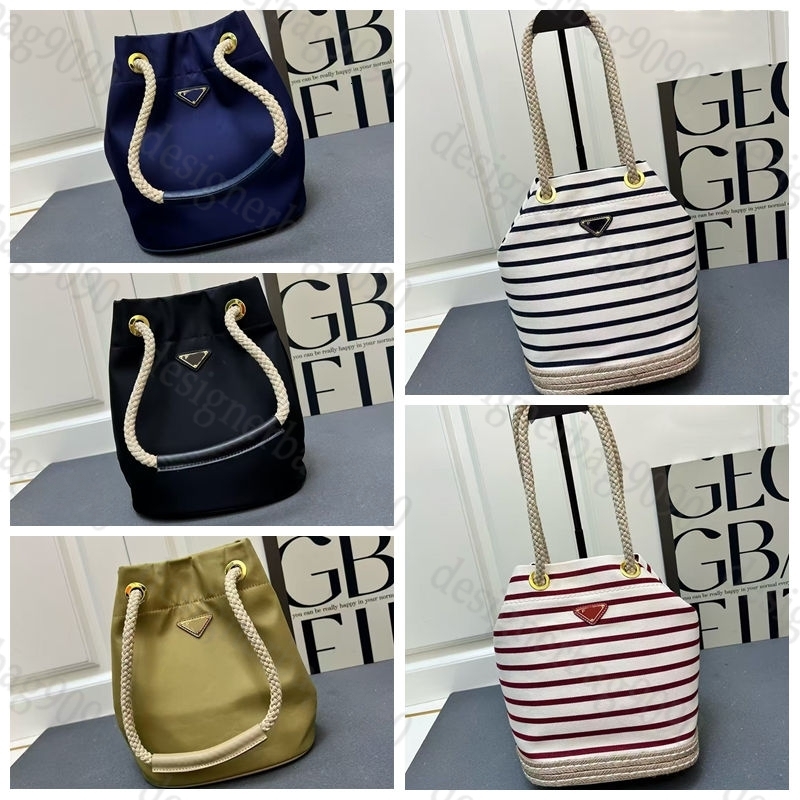 Summer Nylon Handbag Designer Bucket Bag Fashion Brand Shoulder Waterproof Underarm Bag Unisex Casual Beach Bag Totebag