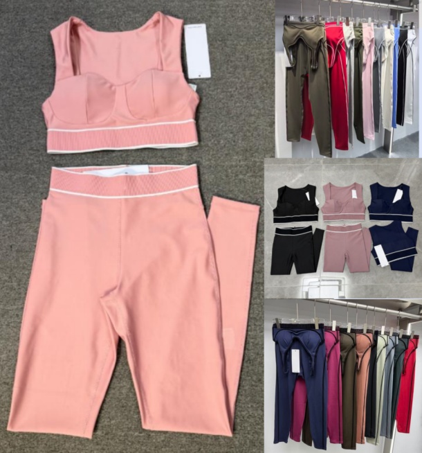 2PCS Airbrush Heart Throb bra legging Women Yoga Set Heart Throb Leggings AlStyle Workout Pilates Gym Outfit sweetheart High Quality FabricHigh S-image-936602904