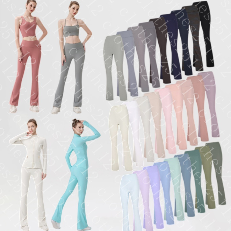 yoga flare leggings for women designer pants women legging luxury sweatpants soft elastic Yoga pant finess joggers Solid color slim sexy flares r-image-1106353425
