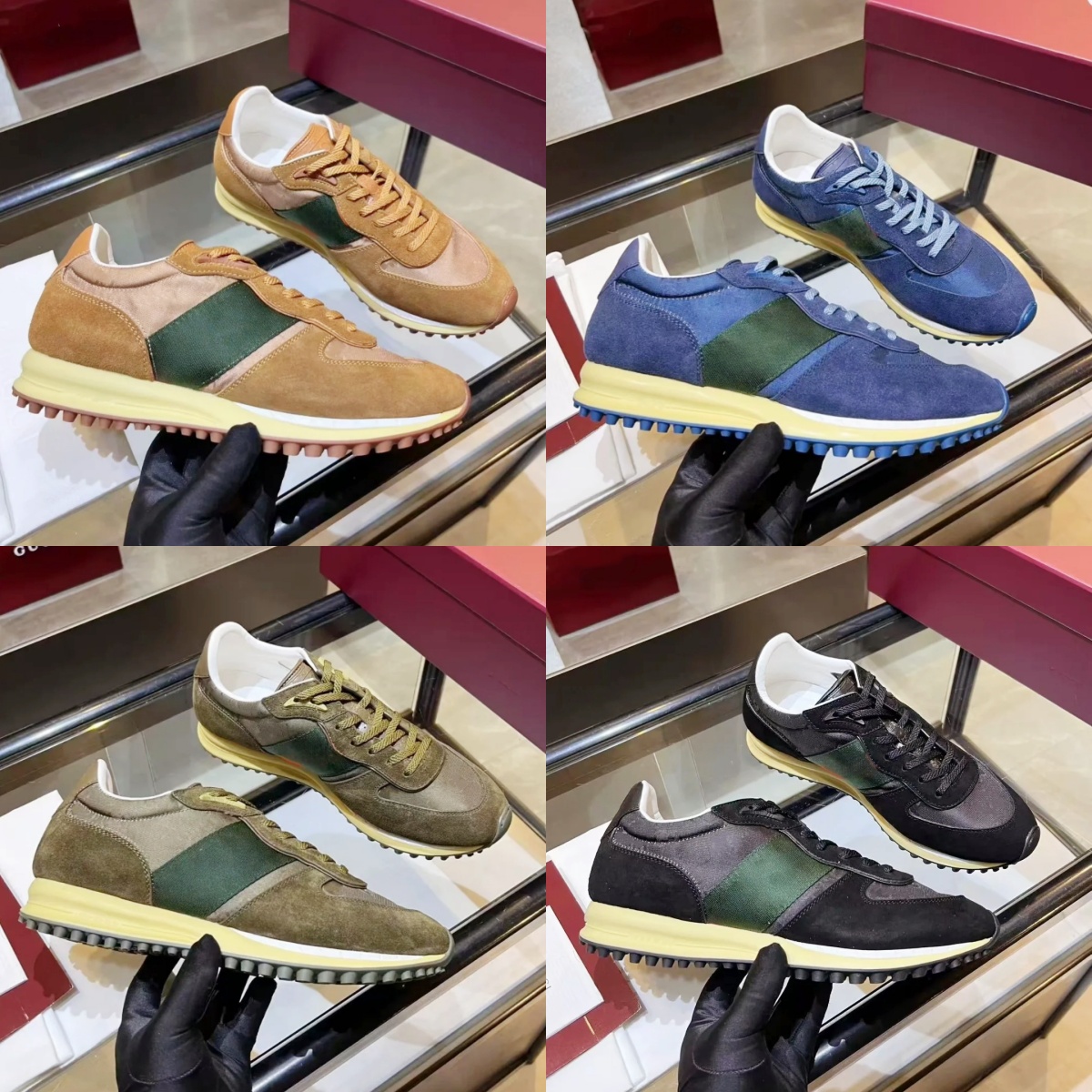 Classic Man track re motion sneaker 10a Designer casual shoe Womens Luxury canvas Leather Hike trainer athletic Run shoe Autumn lace up walk tennis