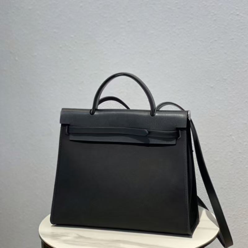 RC77015 5A Top Quality Luxury Style Structured Tote Bag Minimalist Black Office Shoulder Purse for Daily & Business Use