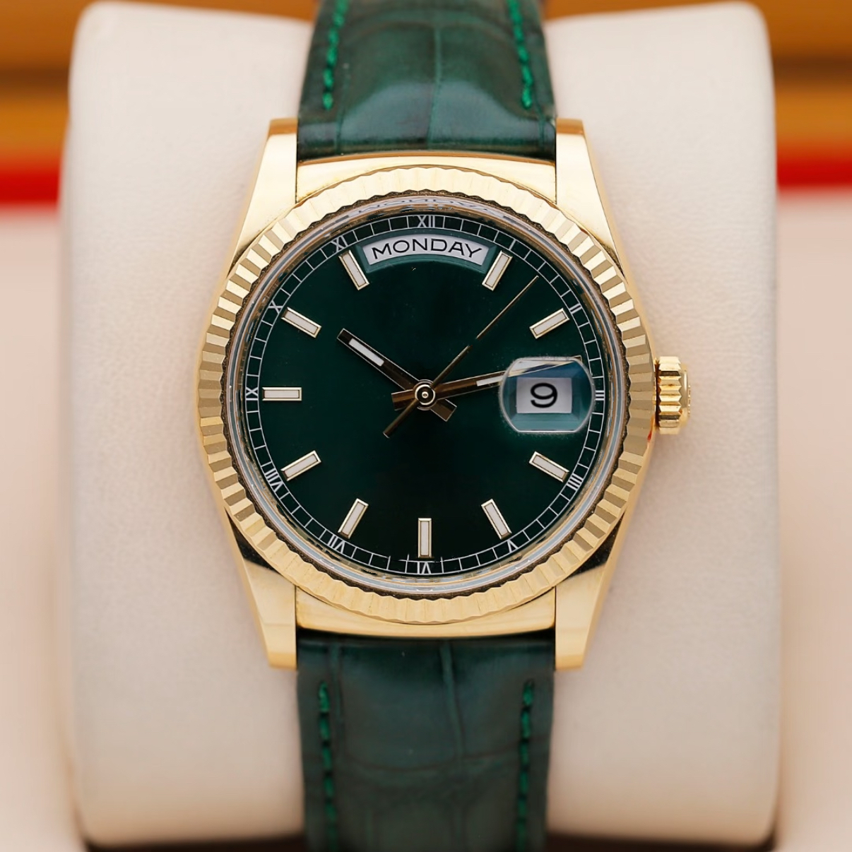 AAA+High Quality DayDate 2836-5 118138 36MM Green Dial Stainless Steel Automatic Mechanical Waterproof Business Sports Leisure Watch