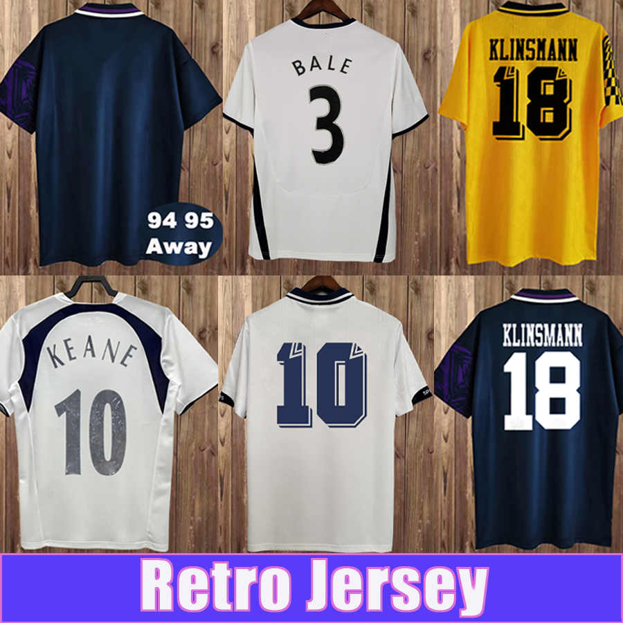 1991 1993 BALE KEANE Retro Soccer Jerseys KLINSMANN Home White Away Blue 3rd 1986 1988 Football Shirts Vintage Short Sleeve Adult Uniforms