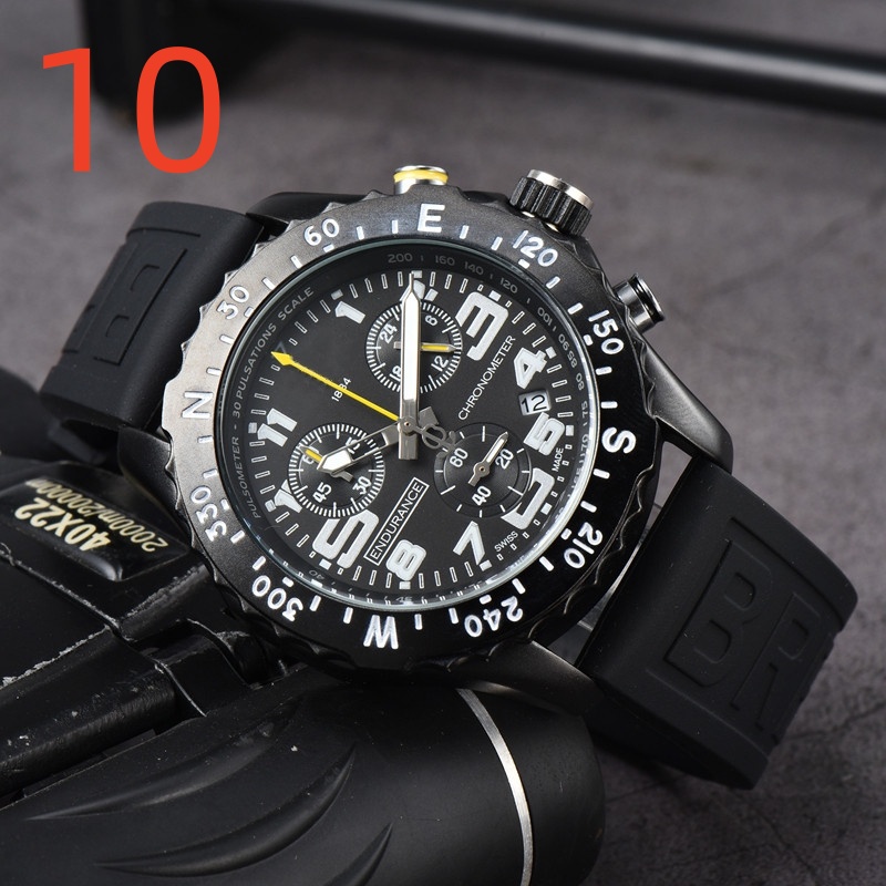 Bre Wrist Watches for men 2026 mens Watches All dials work Quartz Watch High Quality Top Luxury Brand Chronograph Clock ENDURANCE Fashion Rubber