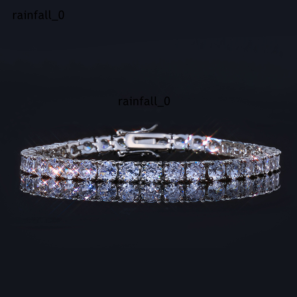 Fulsun 5Mm Moissanite Tennis Chain 925 Sterling Silver MenS Hip Hop Custom Jewelry Bracelet