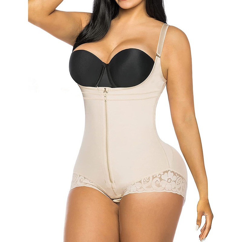 Women's Shapewear Bodysuit Plus Size - Tummy Control Hip Lifting Seamless Body Shaper with Open Crotch, Breathable Elastic Mesh Fabric Under-image-1106428223