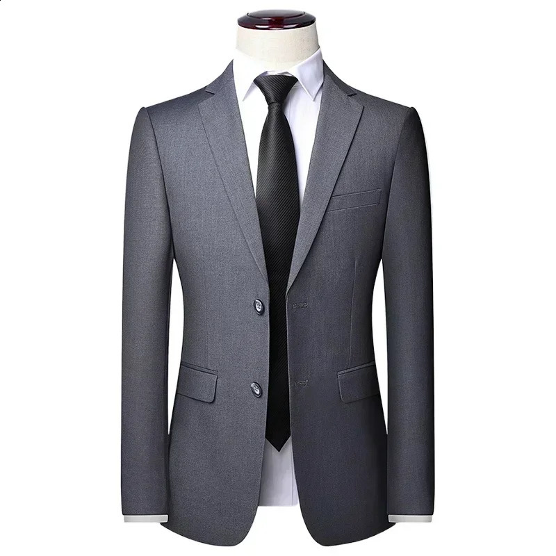 S8XL Blazer Mens Fashion Business Solid Color British Style Professional Work Groom Wedding Dress Man Jacket 260515BANJIA