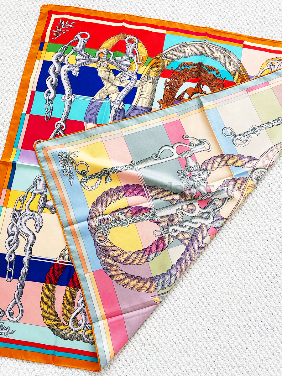 Double face 90CM foulard en soie châles de luxe concepteur grand carré roulé à la main Bandanas cou main accessoires sac Bandana amant mère cadea