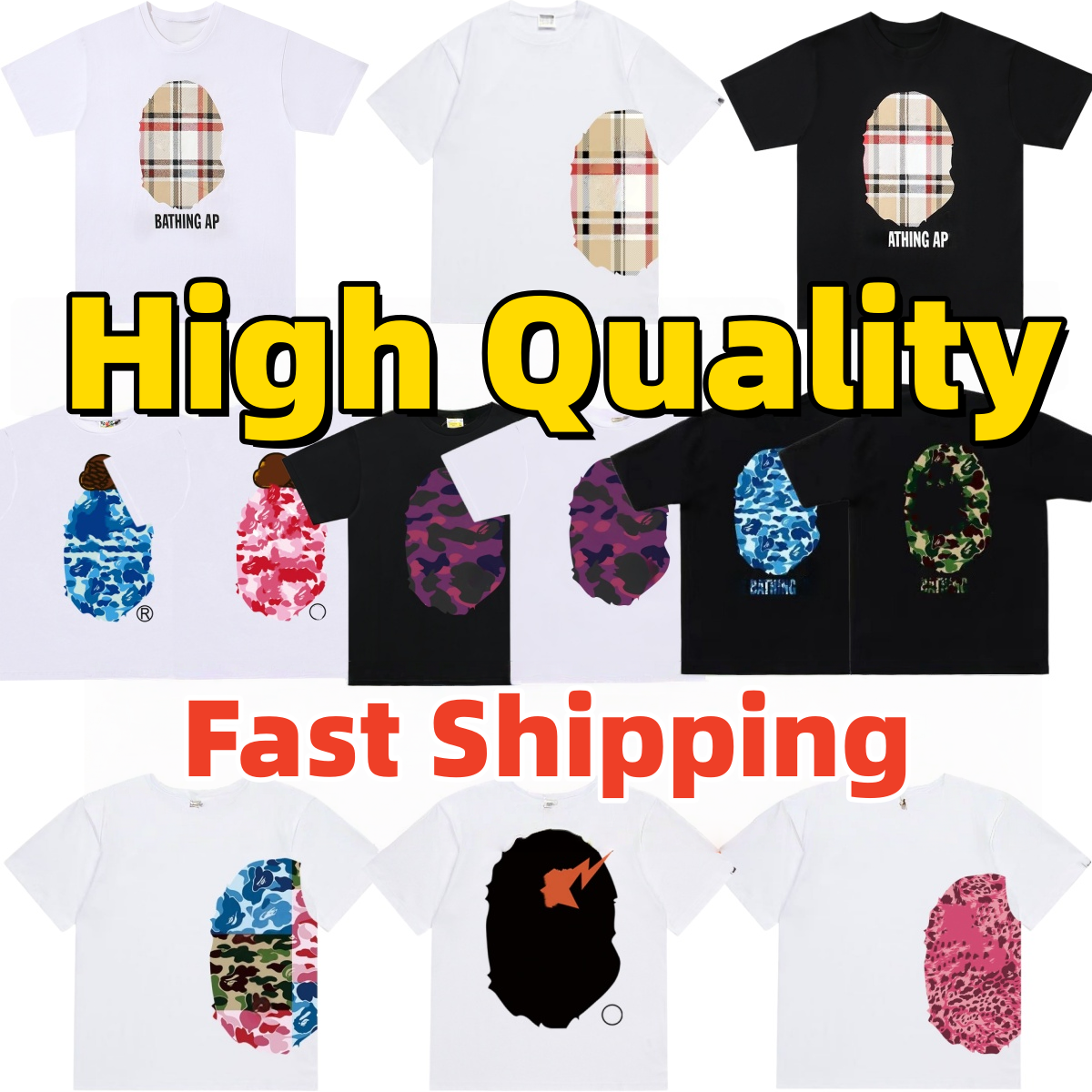 Bapetshirtlys Designer Mens T Shirt Tops T-Shirts sporty Womens Tees Trends Designer Cotton Short Sleeves Luxury Sharks Tshirts Clothing Street 1-image-1106483251